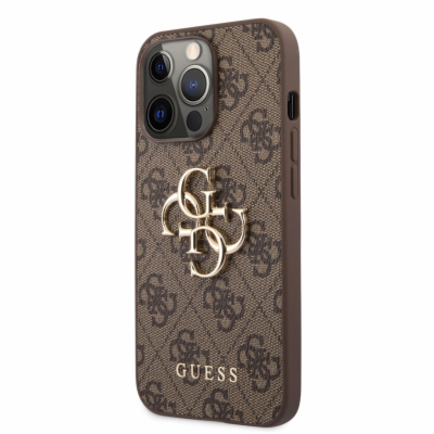 Guess PU 4G Metal Logo Zadní Kryt pro iPhone 13 Pro Brown...