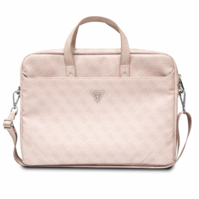Guess 4G PU Triangle Logo Computer Bag 15/16" Pink Luxusn...