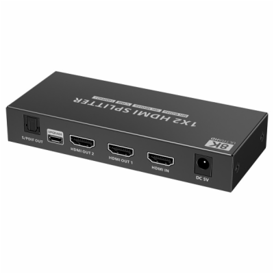 PremiumCord HDMI 2.1 splitter 1-2 porty, 8K@60hz, 4K@120H...