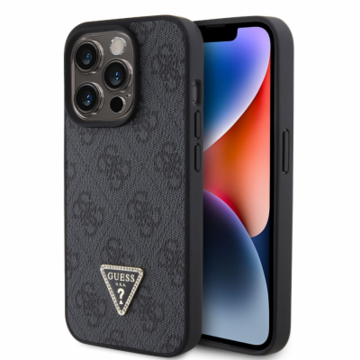 Guess PU 4G Strass Triangle Metal Logo Zadní Kryt pro iPh...