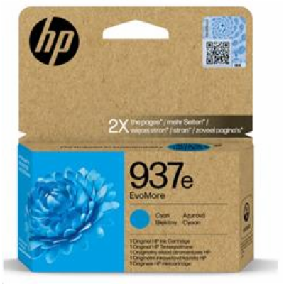 HP 937e Azurová EvoMore originální inkoustová kazeta