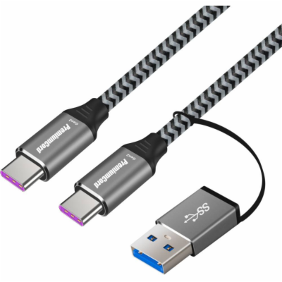 PremiumCord USB-C kabel ( USB 3.2 GEN 2x2, 5A, 100W, 20Gb...