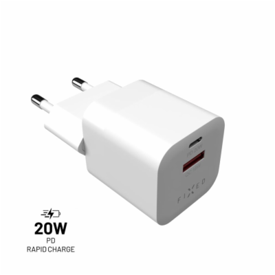 Síťová nabíječka FIXED Mini s USB-C a USB výstupem, podpo...
