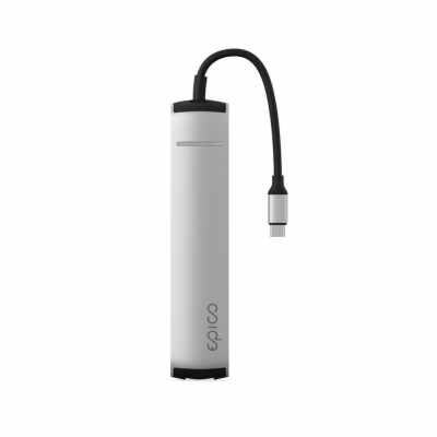 Epico 6v1 Slim Hub 8K s USB-C konektorem - stříbrná