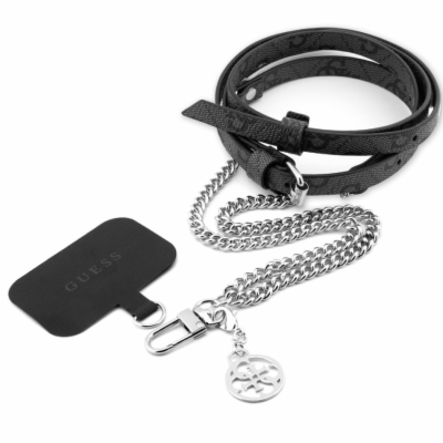 Guess Crossbody Popruh PU 4G Chain with Charm Silver/Blac...