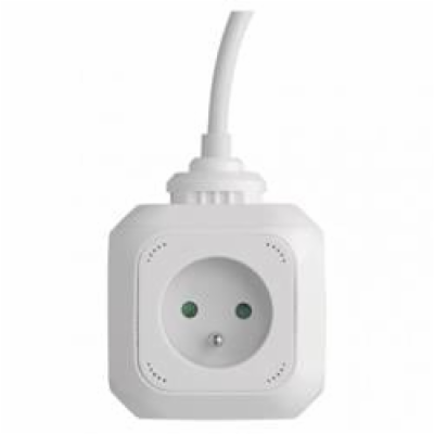 Prodlužovací kabel - kostka 1,9m / 4 zásuvky / bílý / PVC...