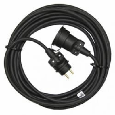 Venkovní prodlužovací kabel 20m / 1 zásuvka / černý / gum...