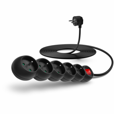 Connect IT prodlužovací kabel 230 V, 5 zásuvek, 5m, s vyp...