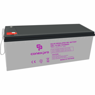 Conexpro baterie gelová, 12V, 200Ah, životnost 10-12 let,...