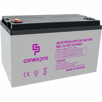 Conexpro baterie gelová, 12V, 100Ah, životnost 10-12 let,...