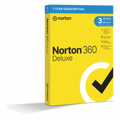 NORTON 360 DELUXE 25GB +VPN 1 uživatel pro 3 zařízení na ...