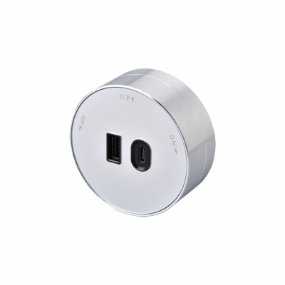 Zásuvkový modul Viking A60S, stříbrná/výstupy - 1xUSB-A, ...