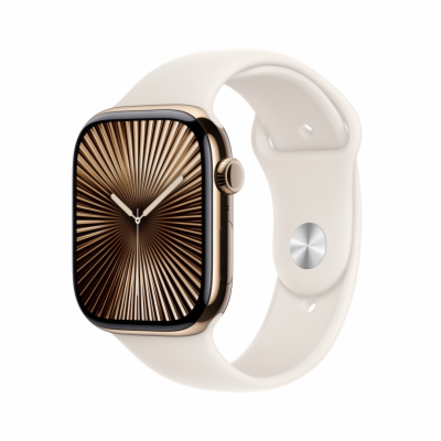 Apple Watch S10 Cell/42mm/Gold/Sport Band/Starlight/-M/L