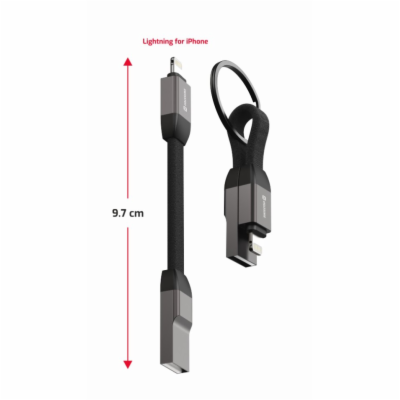 SWISSTEN MAGNETICKÝ KEYCHAIN KABEL USB-A  / LIGHTNING 9,7 CM