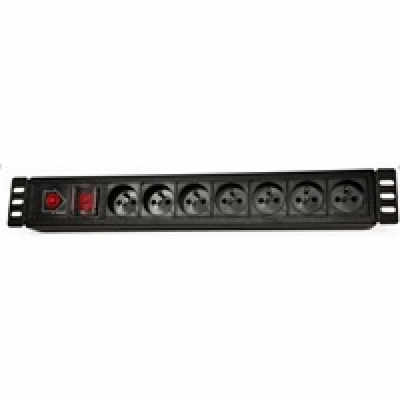 19" rozvodný panel LEXI-Net 7x230V, ČSN, vypínač, proudov...