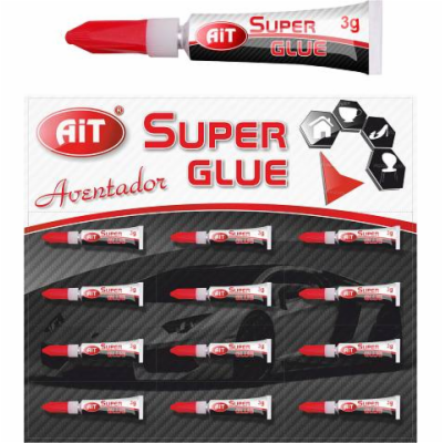 Sada 12 kusů vteřinových lepidel AIT Super Glue Aventador 3g