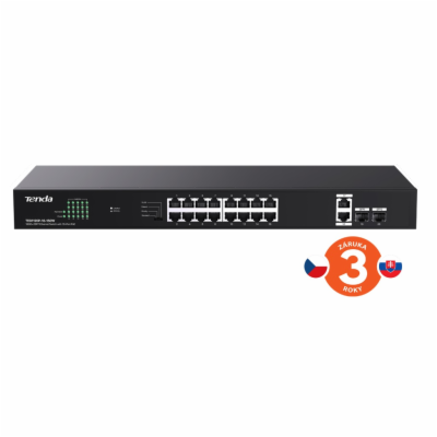 Tenda TEG1120P-16-150W PoE+ Gigabit switch 16x 1Gb/s PoE+...