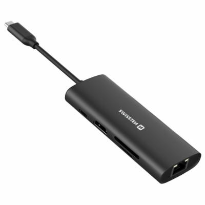 Swissten usb-c hub 8-in-1 (usb-c 100w, hdmi 4k, lan rj45,...
