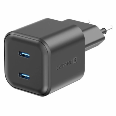 Swissten síťový adaptér gan 2x usb-c 20w power delivery č...