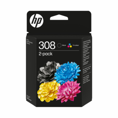 HP 308 2-Pack Tri-color/Black Original Ink Cartridge (120...