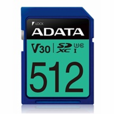 ADATA SDXC karta 512GB Premier Pro UHS-I U3 Class 10 (R:9...