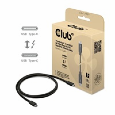 Club3D Kabel Thunderbolt 5, 80/120Gbps, Certifikovaný kab...