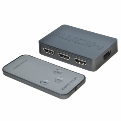 PremiumCord HDMI switch 3:1 plastový,dálkové ovl. khswit3...