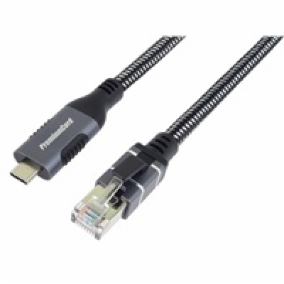 PremiumCord Ethernetový kabel USB-C -> LAN RJ45 10/100/10...
