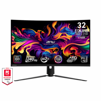 MSI MPG/321CURX/31,5"/QD-OLED/4K UHD/240Hz/0,3ms/Černá/3R