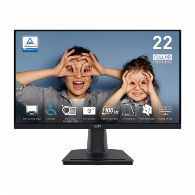 MSI monitor PRO MP225V, 21,5" VA/1920 x 1080 FHD/100Hz/1m...