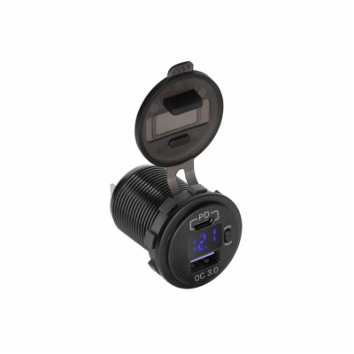 Nabíječka USB PEIYING PY-CHR0006 s QC a měřičem napětí