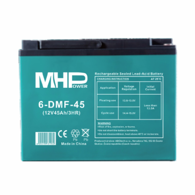 MHPower 6-DMF-45 Trakční gelová baterie 12V/45Ah, Terminá...