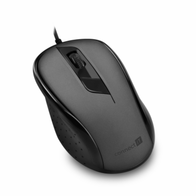 CONNECT IT Optická myš, ergonomická, USB, šedá