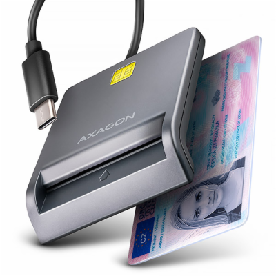 AXAGON CRE-SM3TC, USB-C FlatReader čtečka kontaktních kar...