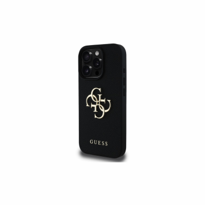 Guess PU 4G Metal Logo Zadní Kryt pro iPhone 15 Pro Černá...