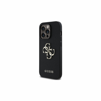 Guess PU 4G Metal Logo Zadní Kryt pro iPhone 14 Pro Černá...