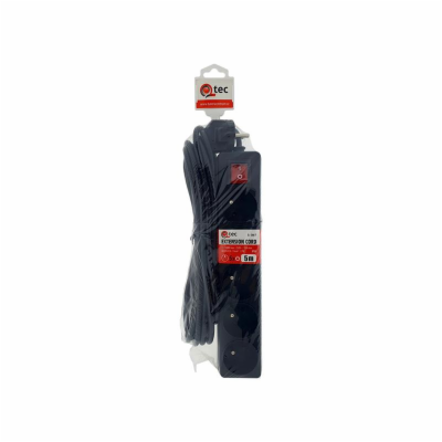 Prodlužovací kabel 5 zásuvek 5m QTEC Q-366F s vypínačem