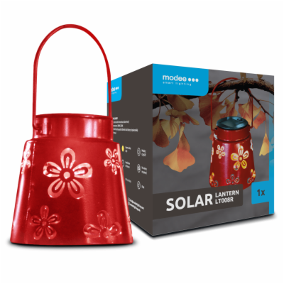 Svítidlo solární ML-LT008R LED závesné, Květina, červené