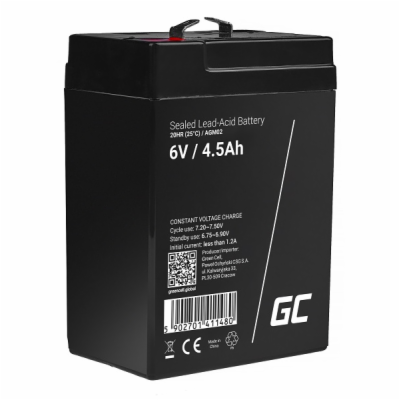 Green Cell AGM VRLA 6V 4.5Ah maintenance-free battery for...