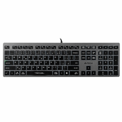 A4Tech FX60, (bílé podsvícení), šedá, CZ/SK