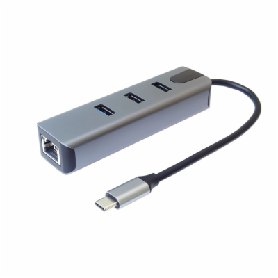 PremiumCord Adapter USB-C na Gigabit 10/100/1000Mbps + 3x...
