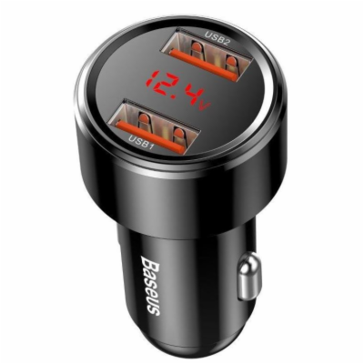 Baseus nabíječka do auta Magic 2x USB 45W 6A s displejem ...