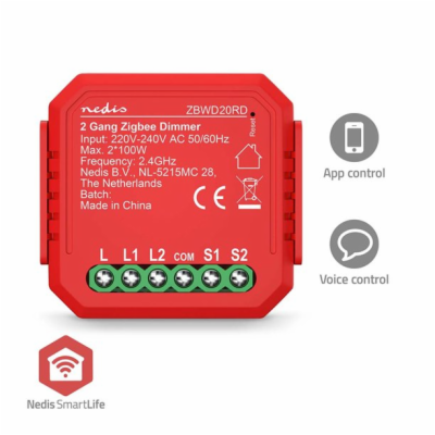 NEDIS chytrý duální spínač osvětlení/ 2x 100W/ připojení ...
