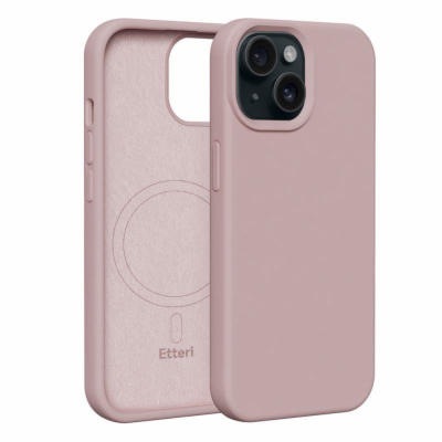 Silikonové TPU pouzdro Etteri Mag pro iPhone 15 světle rů...