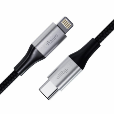 Datový kabel Allity AUC-01 USB-C/Lightning 1m 27W černý