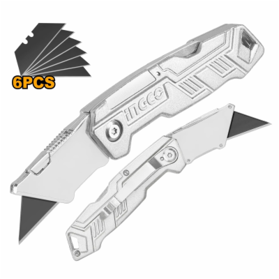 Ingco HUK6236 Nůž pracovní s vyměnitelnou čepelí 19mm 6x ...