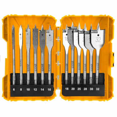 Ingco AKDL1201 Vrtáky do dřeva ploché, sada 12ks, O 6-32x...