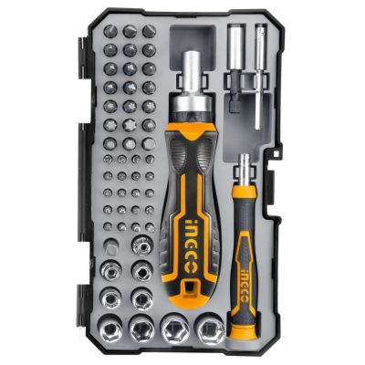 Ingco HKSDB0558 Šroubovák ráčna + bity sada 55ks CrV