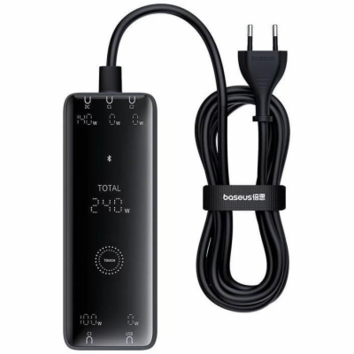 Nabíjecí stanice Baseus GaN Digital 240W 3xUSB-C, 1xUSB, ...