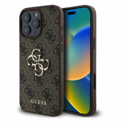 Guess PU 4G Metal Logo Zadní Kryt pro iPhone 16 Pro Max B...